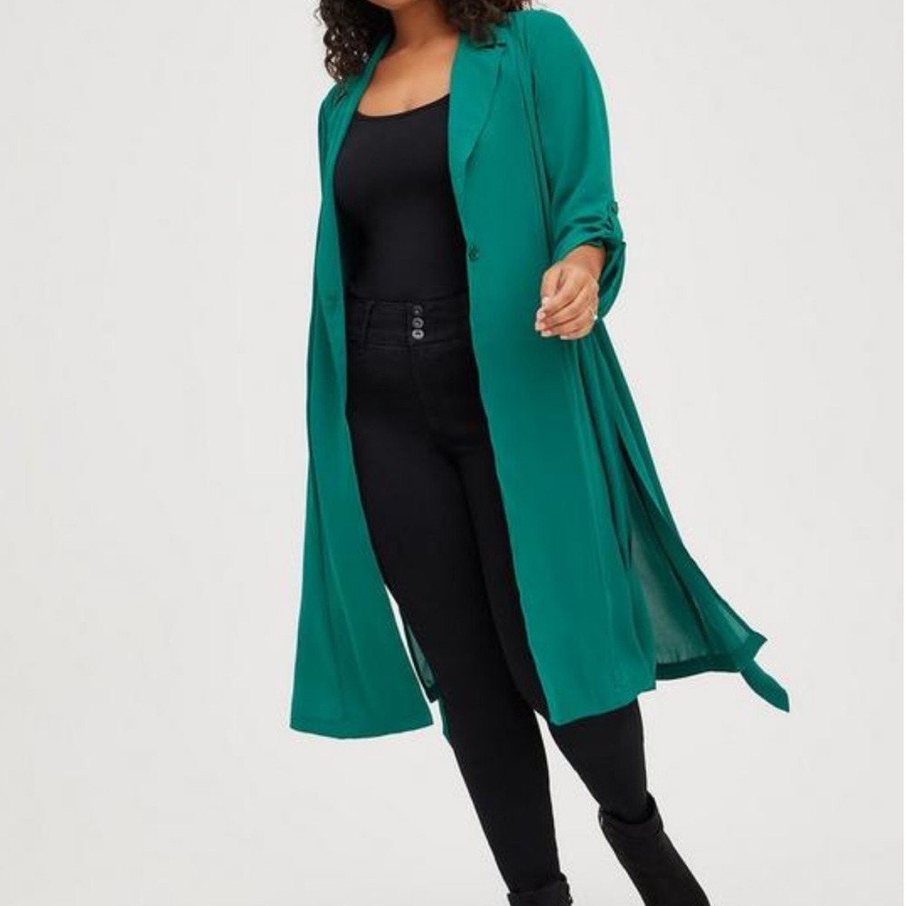 Torrid Georgette Drape Trench Jacket